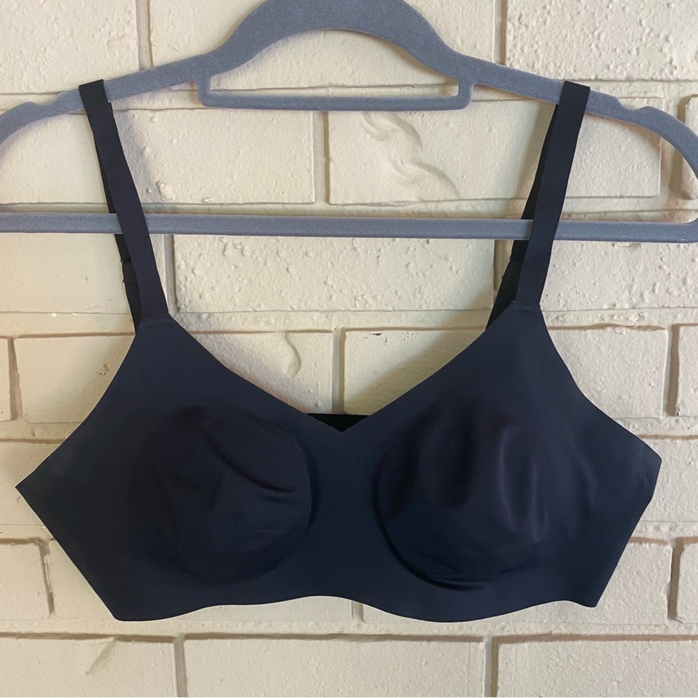 Knix Padded V-Neck Evolution Bra, Size 3 Black Comfort Smoothing